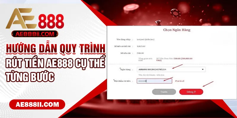 Hướng dẫn quy trình rút tiền AE888 cụ thể từng bước